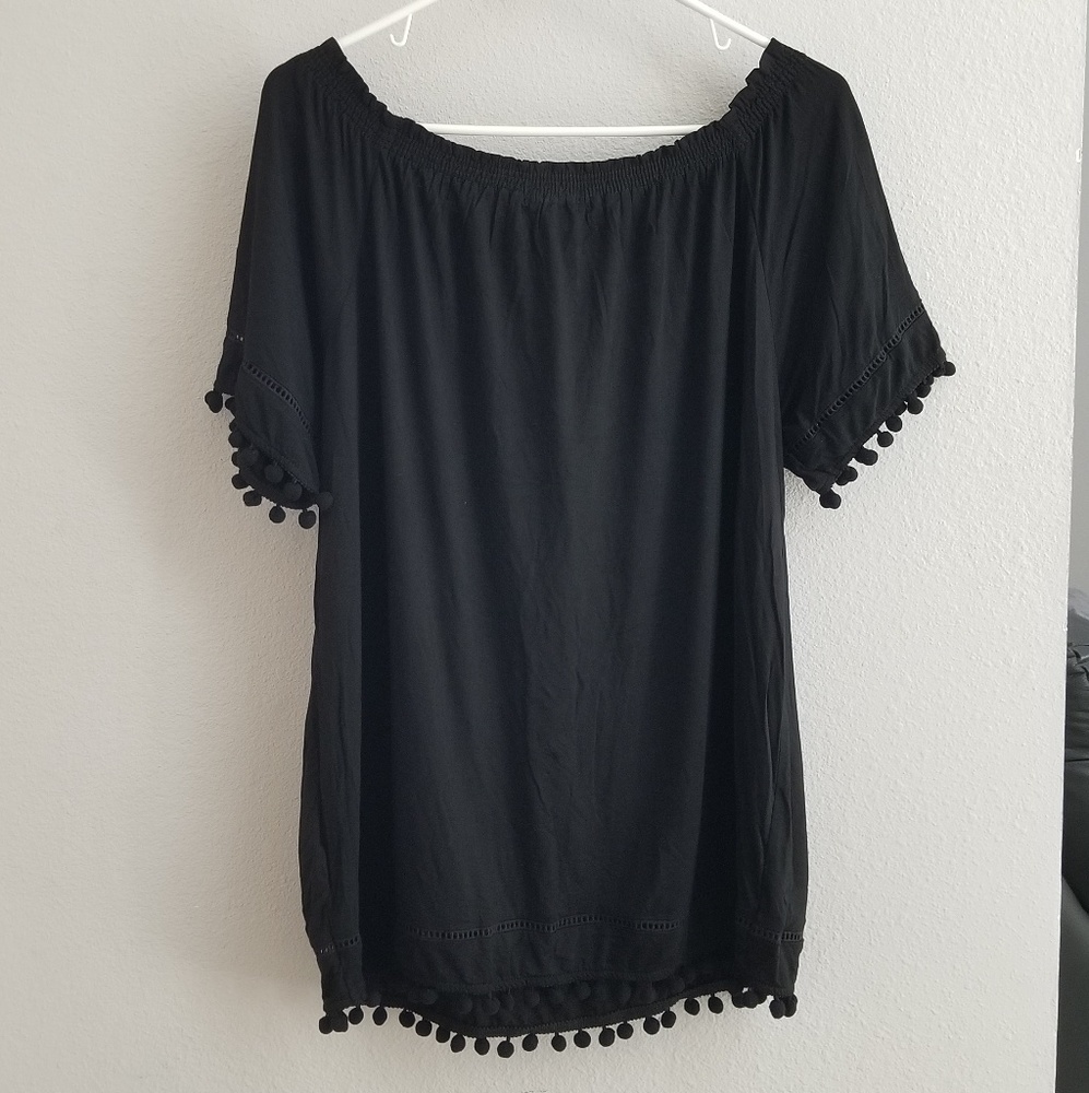 Threadz Basics Off Shoulder Bobble Top - Picture 2 of 7